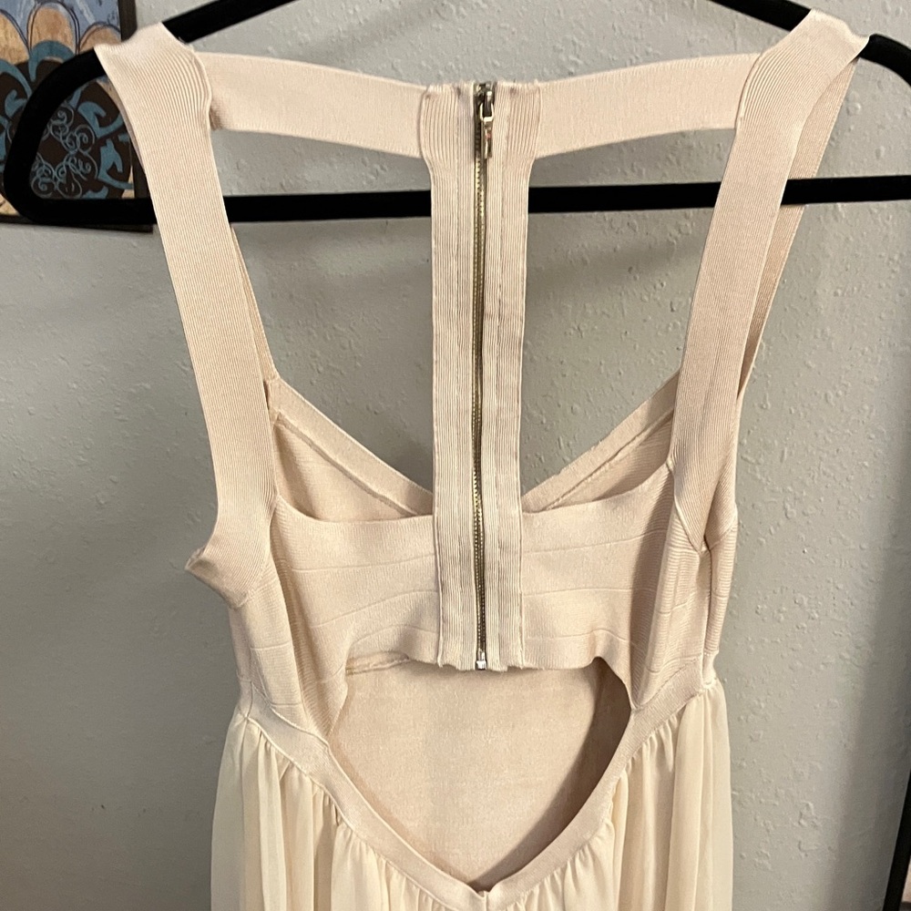 bebe Cream High Low Dress Sexy Fabulous Style Never Worn!!❤️ S Prom Formals - Picture 11 of 15